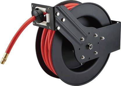 DOLPHY Auto Rewind Air Hose Reel Enclosed with 1/4 in. Lightweight Compressor Hose Reel Wall Mounted Hose Pipe