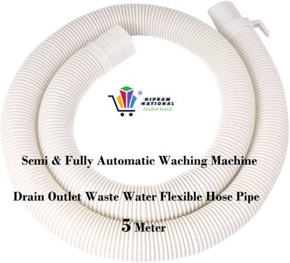 NIPRAM NATIONAL 5 Meter Semi & Fully Automatic Washing Machine Outlet Drain Waste Water Pipe 5 Meter Semi & Fully Automatic Washing Machine Outlet Drain Waste Water Flexible Hose Pipe