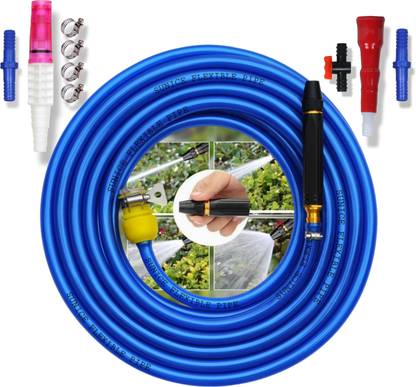purvish 15 METER SHINE BLUE FLEXIBLE HOSE PIPE (SIZE 1/2",12 mm) WITH ACCESSORIES GARDENING AND CAR WASHING INTERNAL DIAMETER (Size:1/2" inch,12mm) Hose Pipe