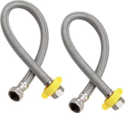 KIMSON HIGH GRADE 304 Stainless Steel 24 inch Connection Pipe -SET OF 2 Connection pipe 24 inch Geyser pipe wash basin pipe health faucet pipe Hose Pipe