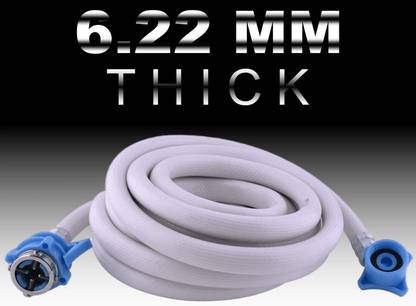 Eaglekart PVC 5 Meters/ 16.40ft Washing Machine Inlet Hose White Pipe Inlet in Hose Pipe Tube Connector (White: Color, Size:5 Meter, Pack of 1) Hose Pipe