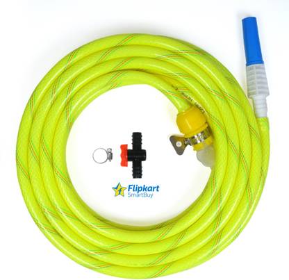 Flipkart SmartBuy 10 Meter Braided Neon green Hose Pipe with Spray and Accessories(dia-meter:14mm) (pipe Diameter :1/2" inch14mm,0.50inch) Hose Pipe