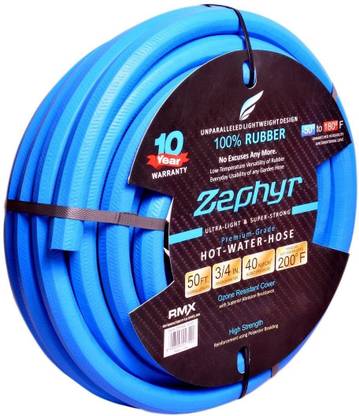 ZEPHYR Next-gen Garden Hose (3/4" x 50ft, Ultra-Light Flexible Rubber, No Fittings) Hose Pipe