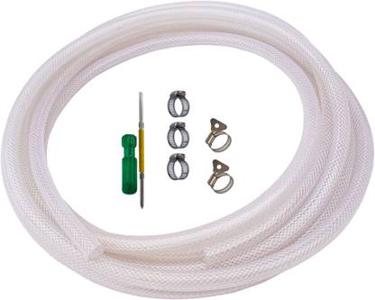 ESEKSAFAR 5meter Transparent Pipe with 5pc Clamp & 1pc 2in1 Screwdriver set Pipe size 8mm for Home, Restaurants Hose Pipe