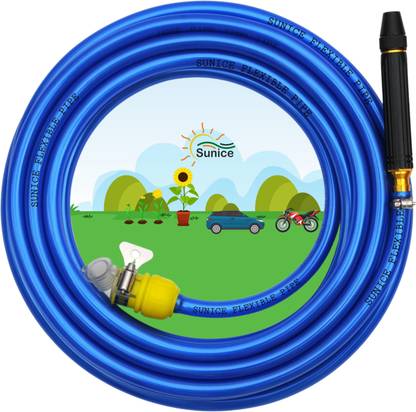 SUNICE 10 Meter Metallic Blue Flexible Hose Pipe (Diameter Size ½’’,0.5 Inch,12 mm) Hose Pipe