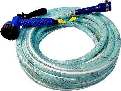 Sonotek 10 Meter braided Hose Pipe With 7 mode water spary gun For multipurpose use. Pipe Size 1/2 Inch. Hose Pipe