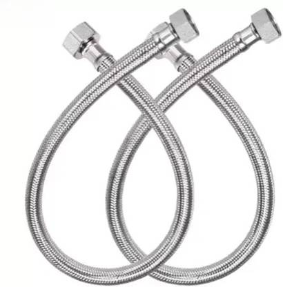 Ramya Stainless Steel Connection Pipe, Chrome Finish Heavy Duty Hose Pipe (24inch) For Washroom And Toilet Hose Pipe