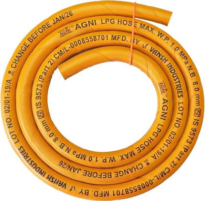 Agni VI-3 Layer Steel Wire Reinforced Pouch Pack (1.5 m) 7 Year Warranty A Genuine Quality Original Rubber Hose Pipe