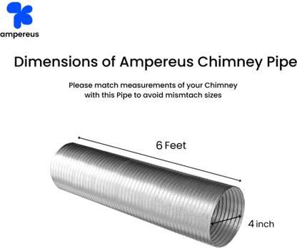 एम्पेरियस CP1 AMPEREUS 4 inch Chimney Pipe Aluminum Duct with Length of 6 Feet Hose Pipe होज़ पाइप
