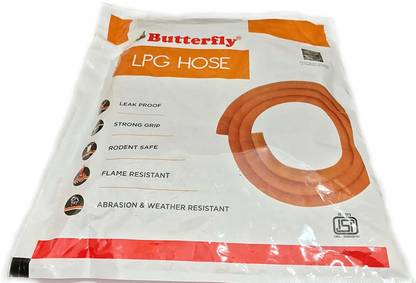 Butterfly Rubber LPG Gas Hose Pipe, 3-Inch (Orange) Rubber LPG Gas Hose Pipe, 3-Inch (Orange) Hose Pipe