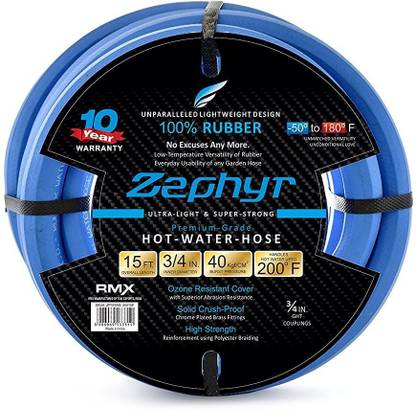 ZEPHYR Garden Hose (3/4in. x 15ft. , Blue, Rubber) Garden Hose (3/4in. x 15ft. , Blue, Rubber) Hose Pipe