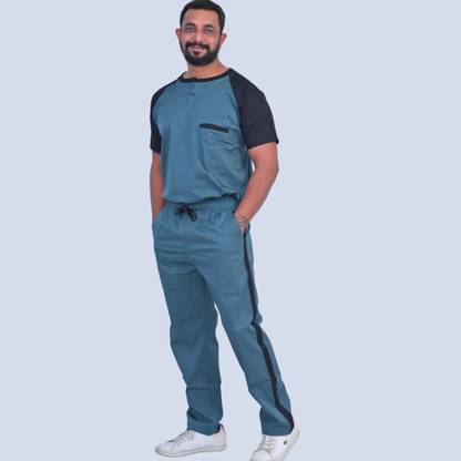 MedTogs Slate Dual Scrub Set - L Pant, Shirt Hospital Scrub
