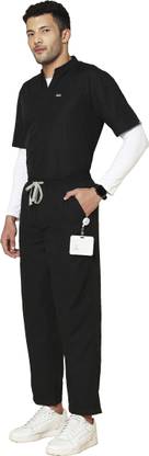 Knya med Classic Men's Mandarin Collar Scrubs Gown Hospital Scrub