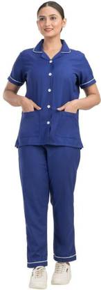 Hospriqs Professionals PolyCotton Unisex Nurse Uniform Half Sleeve Top/Regular (XL) Pant, Shirt Hospital Scrub