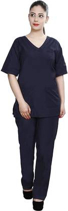 FABUNIFORMS Women V-Neck Scrub Suit For Surgeons OT Dress Shirt, Pant Hospital Scrub