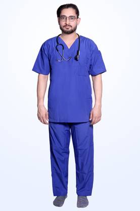 hangerage SCRUB SUIT - DUAL CHEST POCKET WITH ONE ARM POCKET Shirt Hospital Scrub