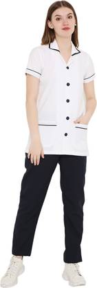 Associated Uniforms Nurse Uniform White/Navy Blue Ireland Interview Uniform XL Shirt, Pant Hospital Scrub