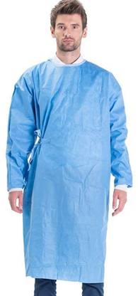 D-Core Medical Isolation Gowns,Pack of 1 Unisex Adult Disposable Gowns Blue Gown Hospital Scrub