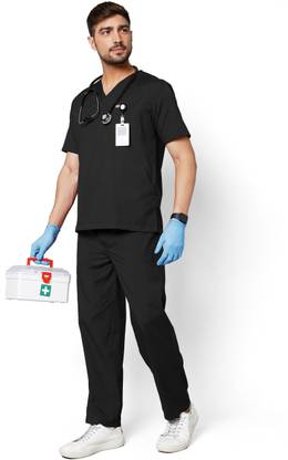 KNYA Men's Scrub Suit set Pant, Shirt Hospital Scrub
