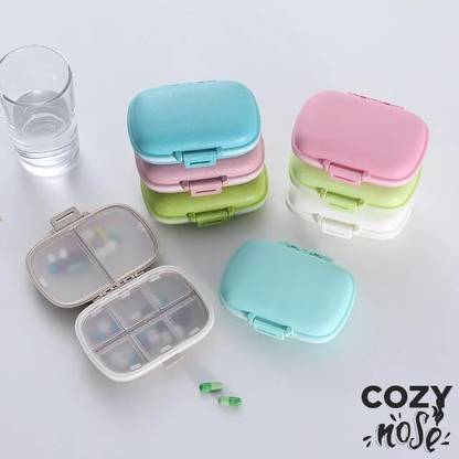 PARYAVARAN Pill Medicine Organizer Storage Box with 8 Compartments - Moisture Proof Reusable Medical Tray