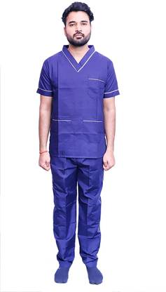 DRY DEAL Unisex Scrub Suit set with Piping V-Neck 3 Pocket Top and Cargo Pant, Shirt Hospital Scrub