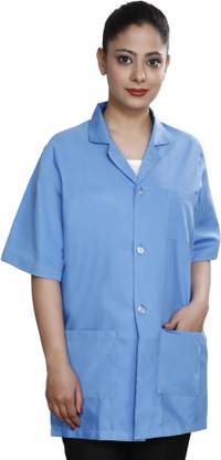 FABUNIFORMS Unisex Medical Apron, Lab Coat (Half Sleeve) for Doctor, Nurse, Lab Professional Shirt Hospital Scrub