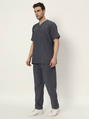 LATHIYA UNIFORM SCRUB SUIT D.GREY Shirt, Pant Hospital Scrub