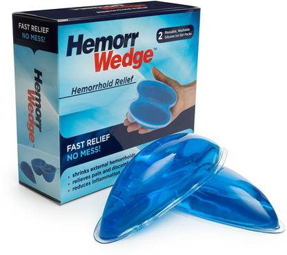 Hemorrwedge Hemorrhoid Treatment Ice Pack - Gel Freeze Pack, Pair with Case Hemorrhoids Relief Pack