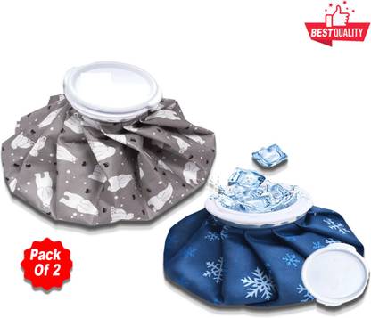 CRETO Pack of 2 Ice Bag for Pain Relief Cold Hot Water Bag Hot & Cold Pack