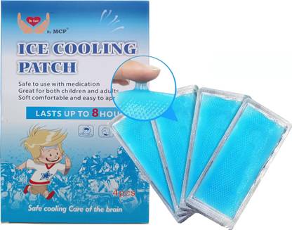ACU-CHECK Medical Hydrogel Fever Reducing Cool Patch, Ice Cooling Gel Fever Patch 4 Sheets Cooling Path Pack
