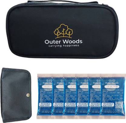 Outer Woods OW-12 Black Combo 4 Insulin Cooler Bag Pack