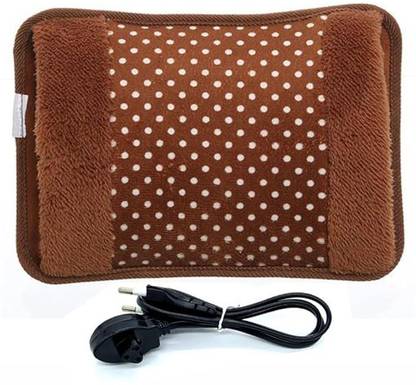 WATERLEAF Electric Velvet Hot Water Bag (1000 ML) with filled Gel for Pain Relief, Joints ELECTRICAL 1 L Hot Water Bag