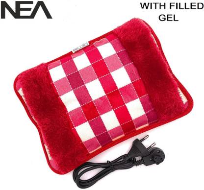 Nea Velvet Hot Water (With Filled Gel) Warm Bag for Pain Relief & Massager Electrical 1 L Hot Water Bag