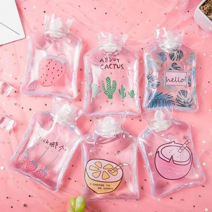Lukasa Mini Size Cartoon Designs Printing Transparent Hot and Cold Winter Water Bag HOT WATER BUG 1 ml Hot Water Bag