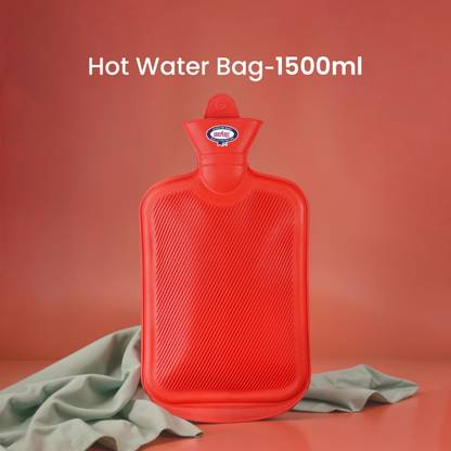 CRESCENT Non-Electric Rubber Hot Water Bag for Periods, Back,Stomach and Full Pain Relief Non Electrical 2000 ml Hot Water Bag
