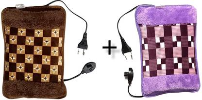 FLAMIG Designer WELVET Heating Pad (PACK OF 2) Hot Water Bag Gel Pillow For Muscle Pain electric (MULTIPLE COLOR & DESIGN) PAIN RELIEF BAG 2000 ml Hot Water Bag