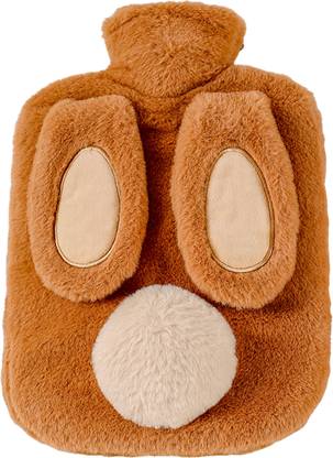 WISHKEY Hot Water Bag with Cute Rabbit Design Soft Cover for Pain and Cramps Relief Non-Electric 1000 ml Hot Water Bag
