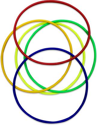 LYGER 24inch Plastic Kids & Adults Hoops Exercise Equipment Rings for Sports- 2Pc Hula Hoop