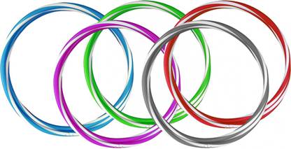 FITFIX Collapsible Helix Hula Hoop 36 Inches Diameter Pack of 5 Pcs Hula Hoop
