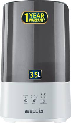 iBELL Room Humidifier HU350, 3.5 Litre, Super Quiet, Lasts up to 24 Hrs, Oil Diffuser Humidifier