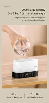 CLEGO Room 3D Fire Flame Aromatherapy Air Humidifier Aroma Diffuser Noiseless Humidifier