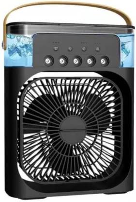 ELECRANGE Room Portable Air Cooler Mist Fan spray with 3 Speed 7 Color LED Timer Desk Fan Humidifier