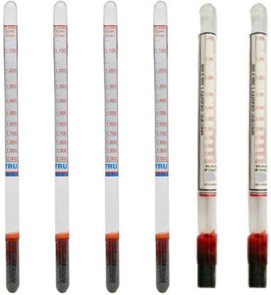SBT Hydrometer Measuring Specific Gravity Heavy Liquid Density 1000-2000 Pack 6 Hydrometer