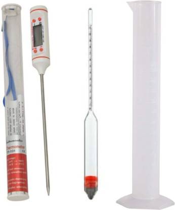 BOMBEY SCIENTIFIC Alcohol Hydrometer For Alcohol Testing & Pen Type Hydrometer & Plastic Test Jar Hydrometer