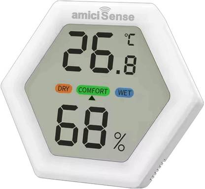 amiciSense Digital Hygrometer Thermometer, Temperature and Humidity Meter, 1.5 sec Sampling Hydrometer