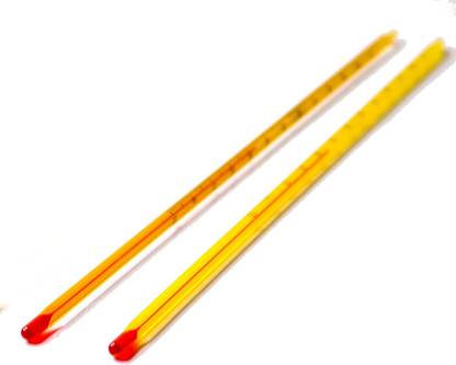 Parshv Vijay Surgical Lab. Thermometer Red liquid [-10 to +110*C] 12" long, Pack of 2 Hydrometer