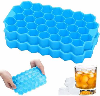 GADGET DEALS Flexible Honeycomb ice tray for fridge Shape Mould Chocolate Cake Maker Kitchen Multicolor Silicone Ice Cube Tray