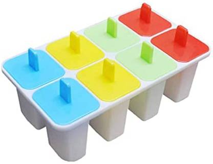 RJ Rojeno home made Set of 1 Ice Cream Mould Kulfi Maker BPA Free with Sticks (Set of 8) Multicolor Plastic Ice Cube Tray
