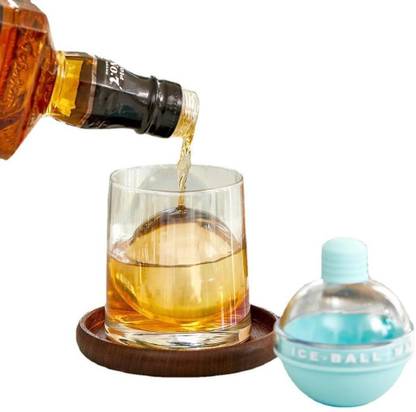 B MARK Whiskey Ice Ball Mold 2.5 inch, Silicone Ice Ball Maker for Cocktails Scotch Multicolor Silicone Ice Ball Tray