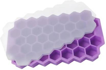 Giffy BPA Free 37 Cavities Honeycomb Shaped Silicone Ice Cube Tray with Cover. Multicolor Silicone Ice Cube Tray